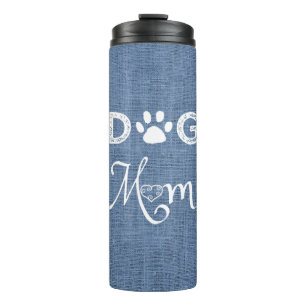 Bouteilles Isothermes Bleu Burlap Chien Maman Tumbler Thermique