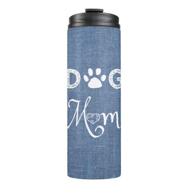 Bouteilles Isothermes Bleu Burlap Chien Maman Tumbler Thermique (Devant)