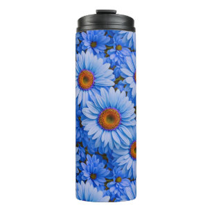 Bouteilles Isothermes Bleu floral bleu tournesol bleu marguerites motif