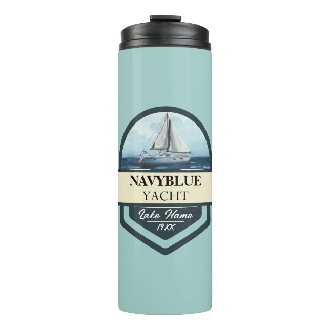Bouteilles Isothermes Bleu Marine Ancre nautique club bateau marina (Devant)