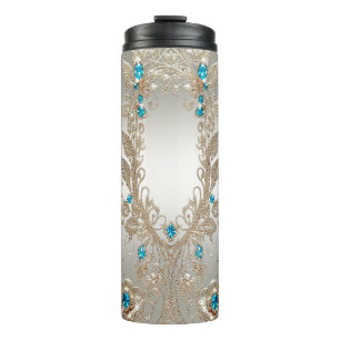 Bouteilles Isothermes Bleu Or Embellister Pierres Thermal Tumbler