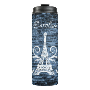 Bouteilles Isothermes Bleu Tour Eiffel Grunge Thermal Tumbler