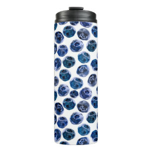 Bouteilles Isothermes Bleuets : motif illustré d'aquarelle.