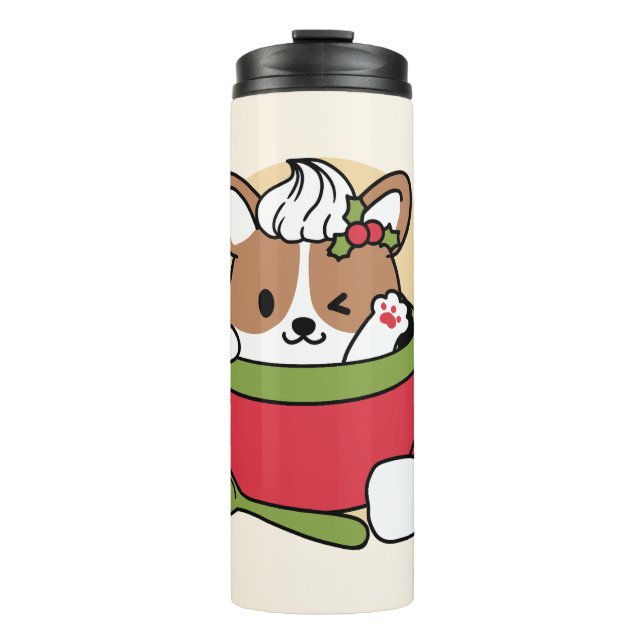Bouteilles Isothermes Bliss de cacao d'hiver - Chien mignon en mode Mug (Devant)