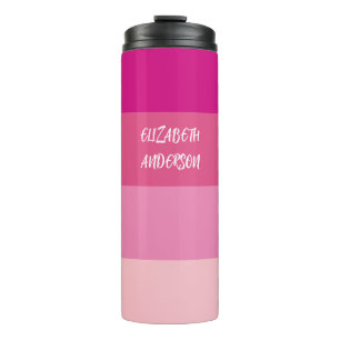 Bouteilles Isothermes Blocage de couleur rose, bande horizontale