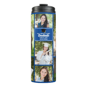 Bouteilles Isothermes Blue Graduate Photo Collage Graduation Cadeau