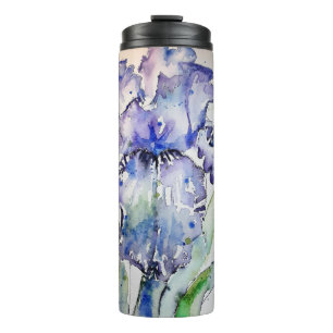 Bouteilles Isothermes Blue Iris Art floral Watercolor Flower Art