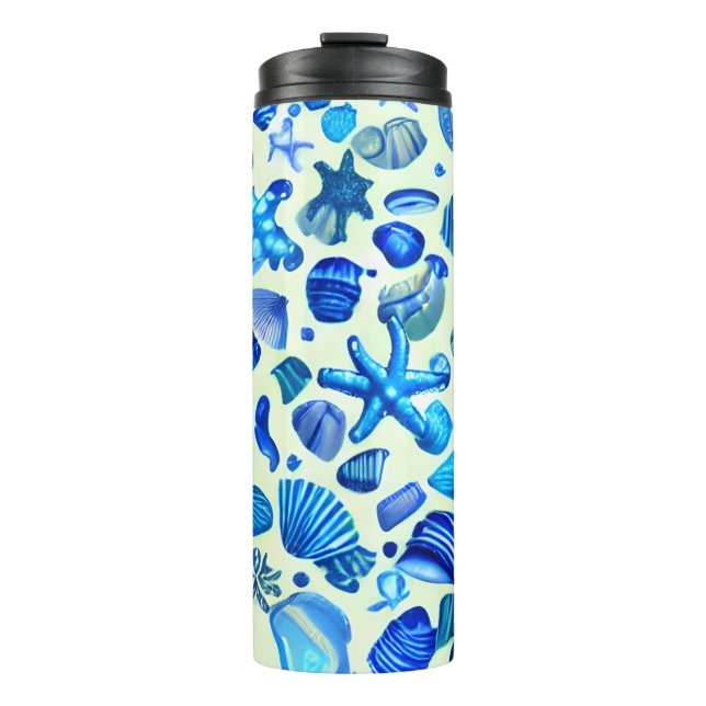 Bouteilles Isothermes Blue Sea Shells Ocean Motif (Devant)