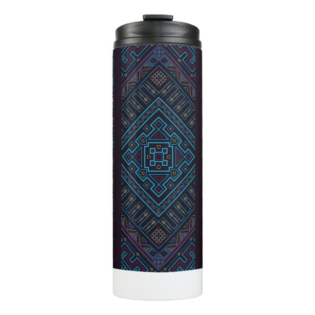 Bouteilles Isothermes Blue Tribal Geometric Pattern Thermal Tumbler (Devant)