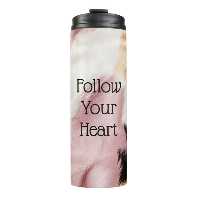 Bouteilles Isothermes Blush Rose Blanc Or Noir Vachette Animal (Devant)