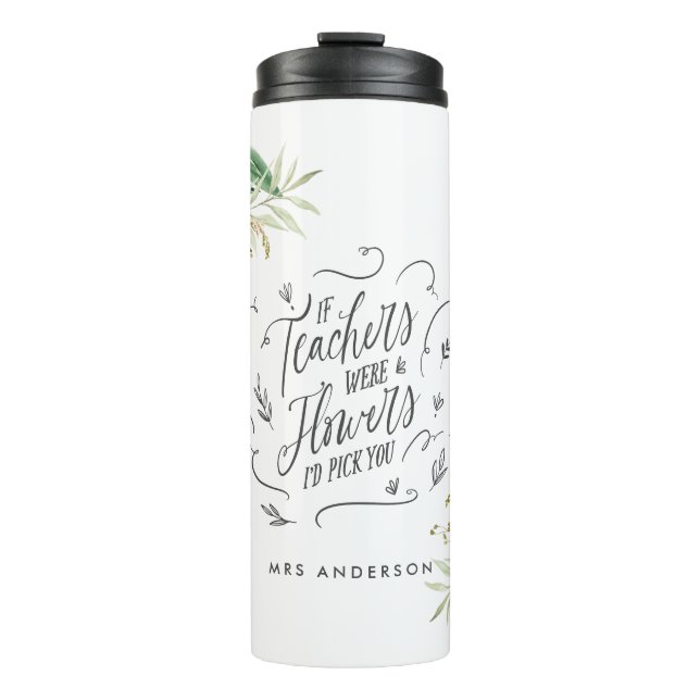 Bouteilles Isothermes Blush rose floral merci enseignant cadeau  (Devant)