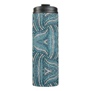 Bouteilles Isothermes bohème chic gris argenté bleu turquoise