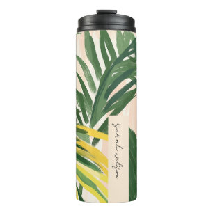 Bouteilles Isothermes Boho Blush Green Tropical Palm Plage Feuille