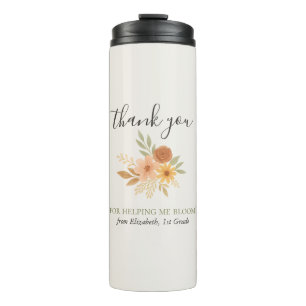 Bouteilles Isothermes Boho Floral Aquarelle Enseignant Merci