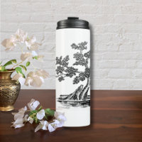 Bonsai - Style chinois - noir et blanc