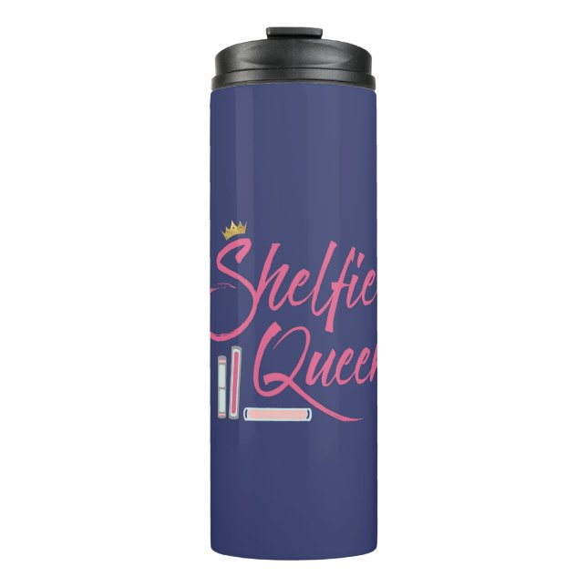 Bouteilles Isothermes Book Lover Shelfie Queen bleu et rose (Devant)