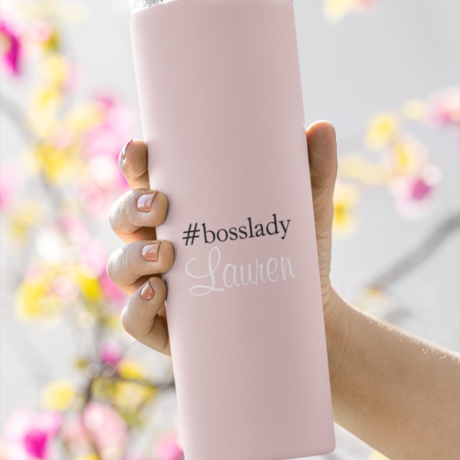 Bouteilles Isothermes #Bosslady | Rose | Calligraphie | Nom personnalisé (Créateur téléchargé)