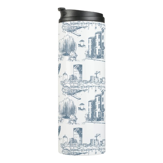 Bouteilles Isothermes Boston Toile Blue (Tourné sur la droite)