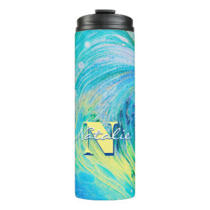 Bouteilles Isothermes Bouche thermale Aqua Blue Acrylique Flow Art