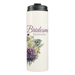 Bouteilles Isothermes Bouquet-Bridesmaid - Aquarelle violette
