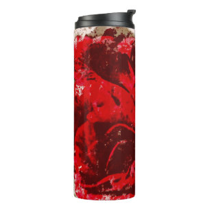 Bouteilles Isothermes Bouquet de roses rouges Aquarelle Tumbler thermiqu