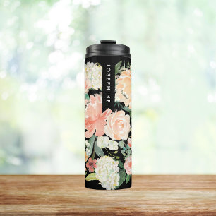 Bouteilles Isothermes Bouquet floral peint Aquarelle personnalisée