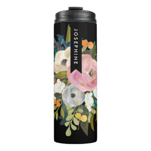 Bouteilles Isothermes Bouquet floral peint Nom personnalisé