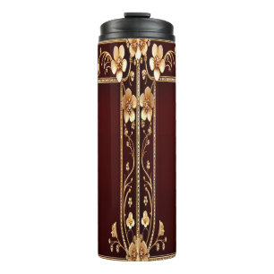 Bouteilles Isothermes Bourgogne Golden Flowers Thermal Tumbler