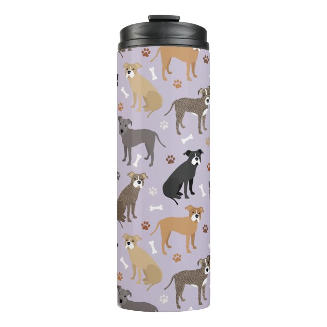 Bouteilles Isothermes Boussole thermale Pitbulle et os (Devant)