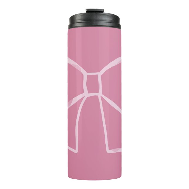 Bouteilles Isothermes Bow rose minimaliste (Devant)