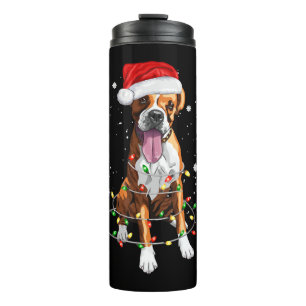 Bouteilles Isothermes Boxe Chien Arbre Lumières Noël Jeu de Noël Pyjama 