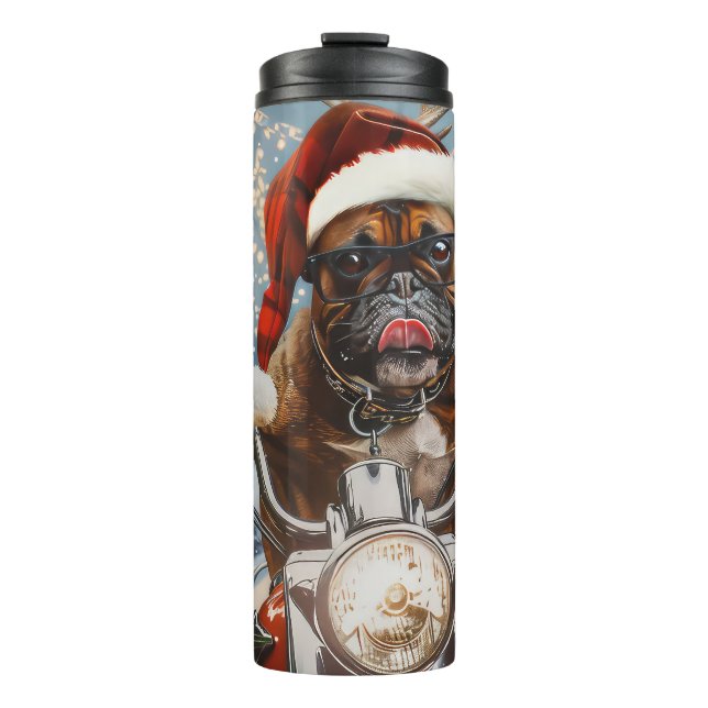 Bouteilles Isothermes Boxer Chien équitation Moto Noël (Devant)