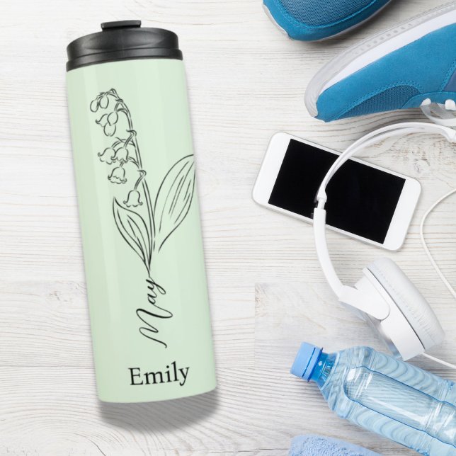 Bouteilles Isothermes Bridesmaid Lily de la vallée mai Fleur de naissanc (Bridesmaid Lily of The Valley May Birth Flower Thermal Tumbler)