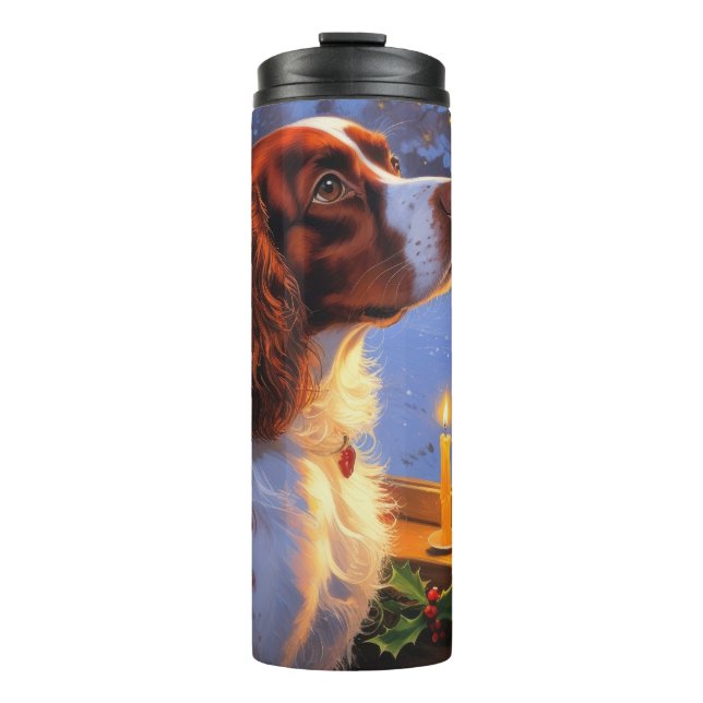Bouteilles Isothermes Brittany Spaniel with Christmas Lights Holiday  (Devant)