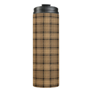 Bouteilles Isothermes Brown, Café, Motif Black Twills Plaid (Tartan)