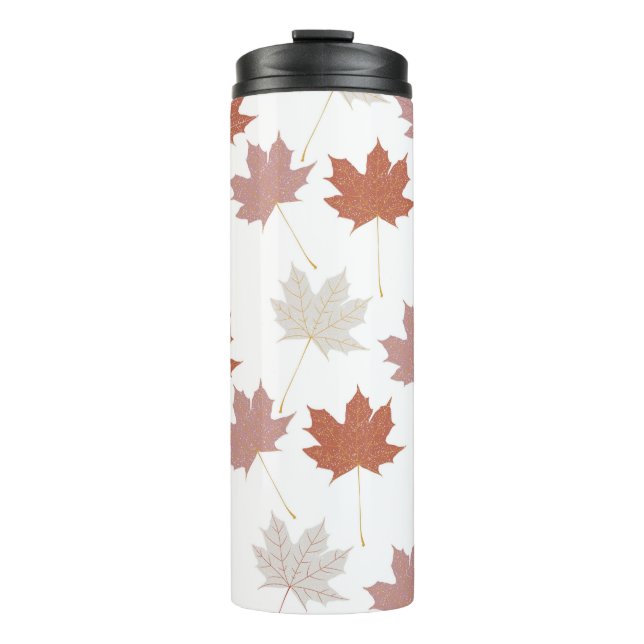 Bouteilles Isothermes Brown rouge automne Floral Feuille Y2K Motif (Devant)