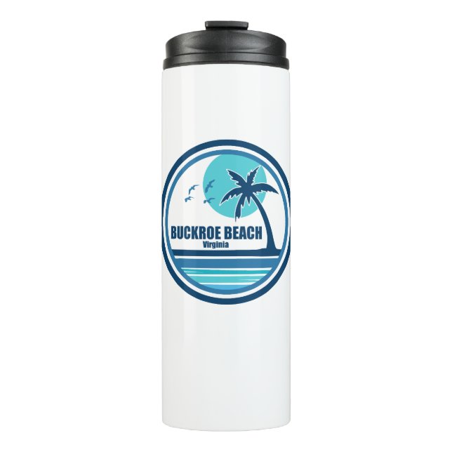 Bouteilles Isothermes Buckroe Beach Virginia Palm Tree Birds (Devant)