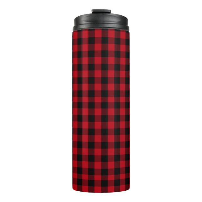 Bouteilles Isothermes Buffalo plaid Motif noir et rouge (Devant)