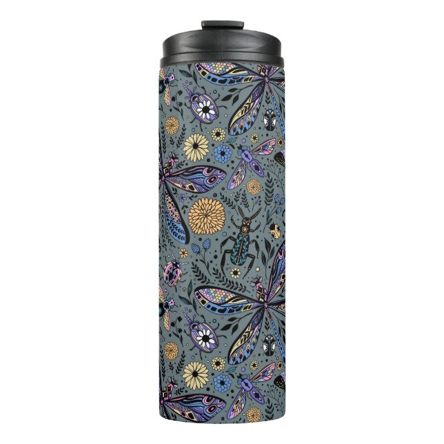 Bouteilles Isothermes Bugs de Doodle sur le gris de latte (Devant)