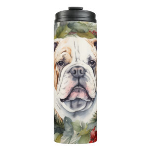 Bouteilles Isothermes Bulldog Christmas Wreath Festive Pup