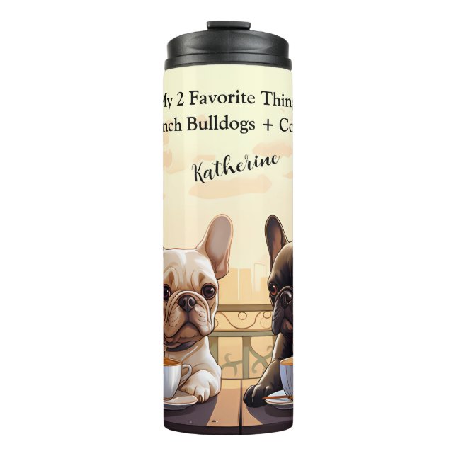 Bouteilles Isothermes Bulldogs et café français personnalisés (Devant)