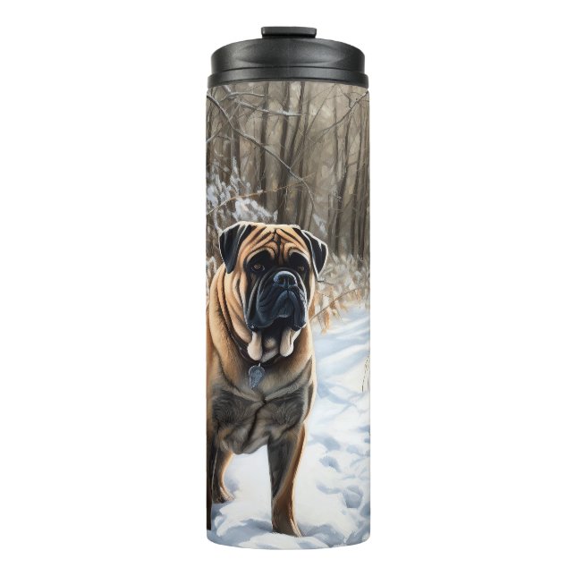 Bouteilles Isothermes Bullmastiff Laisser neiger Noël (Devant)