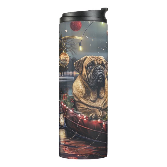 Bouteilles Isothermes Bullmastiff Noël Festive Voyage (Tourné sur la gauche)