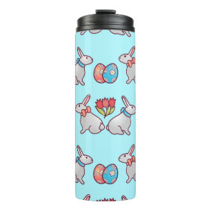 Bouteilles Isothermes Bunny seamless pattern with easter eggs and a bouq