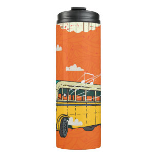 Bouteilles Isothermes Bus vintage : Arrière-plan de la texture des nuage