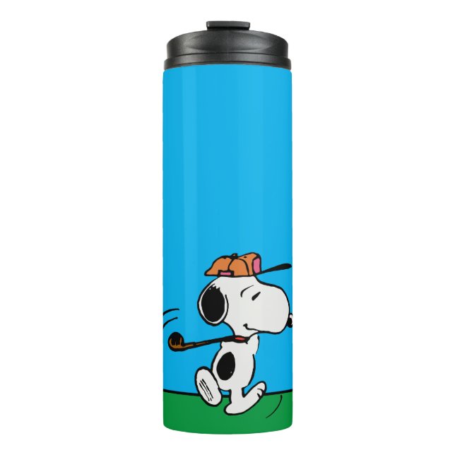 Bouteilles Isothermes cacahuètes | Snoopy Golf Swing (Devant)