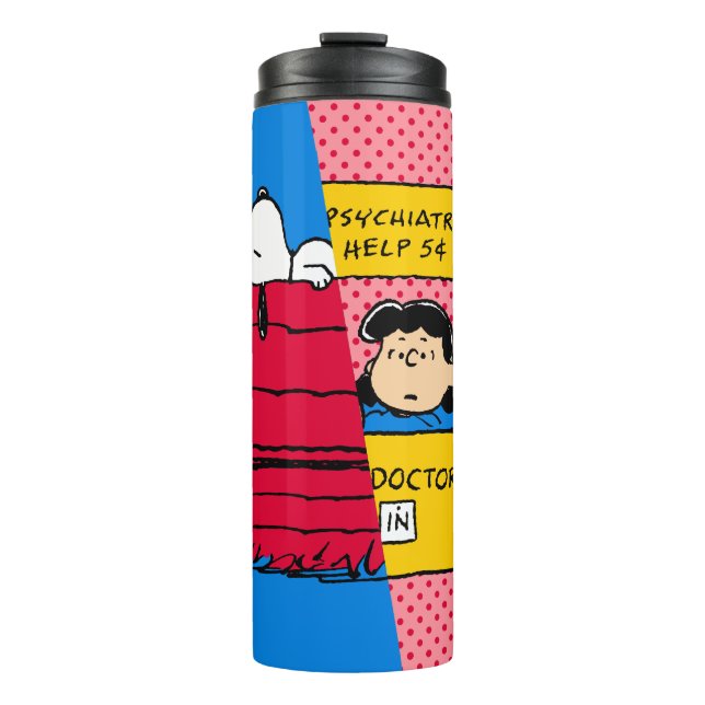 Bouteilles Isothermes cacahuètes | Snoopy & Lucy Half & Half (Devant)