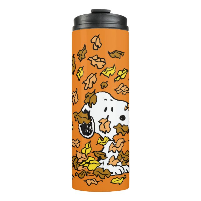 Bouteilles Isothermes cacahuètes | Snoopy Pile de Feuilles (Devant)