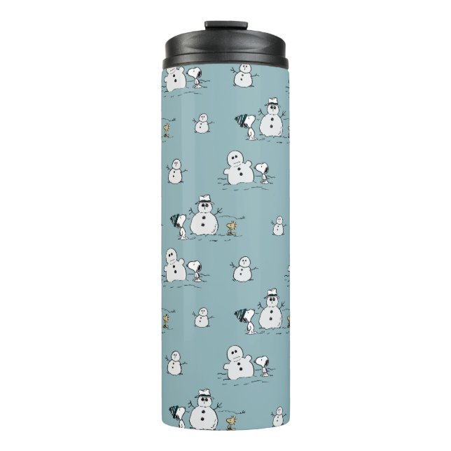 Bouteilles Isothermes cacahuètes | Snoopy & Woodstock Winter Break Motif (Devant)