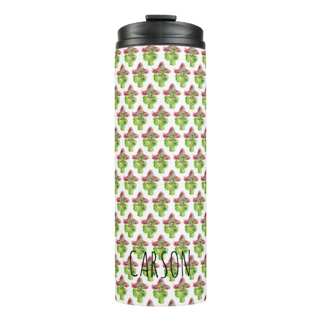 Bouteilles Isothermes Cactus Art Mustache Casquette Yeux NOM Desert Fun (Devant)